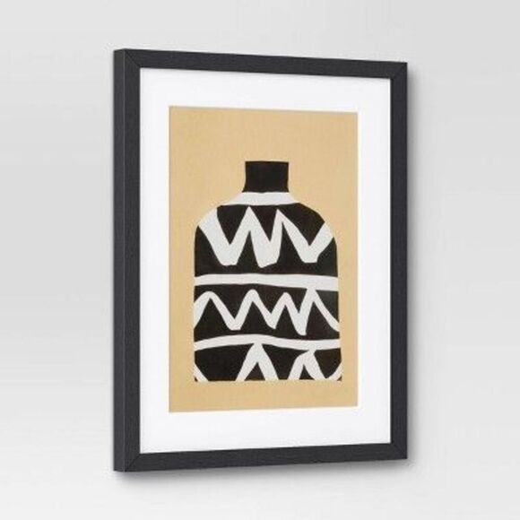 Open Box - Threshold -  Poster Modern of 2 16"x20" Set Vase I II Black - Picture 4 of 4